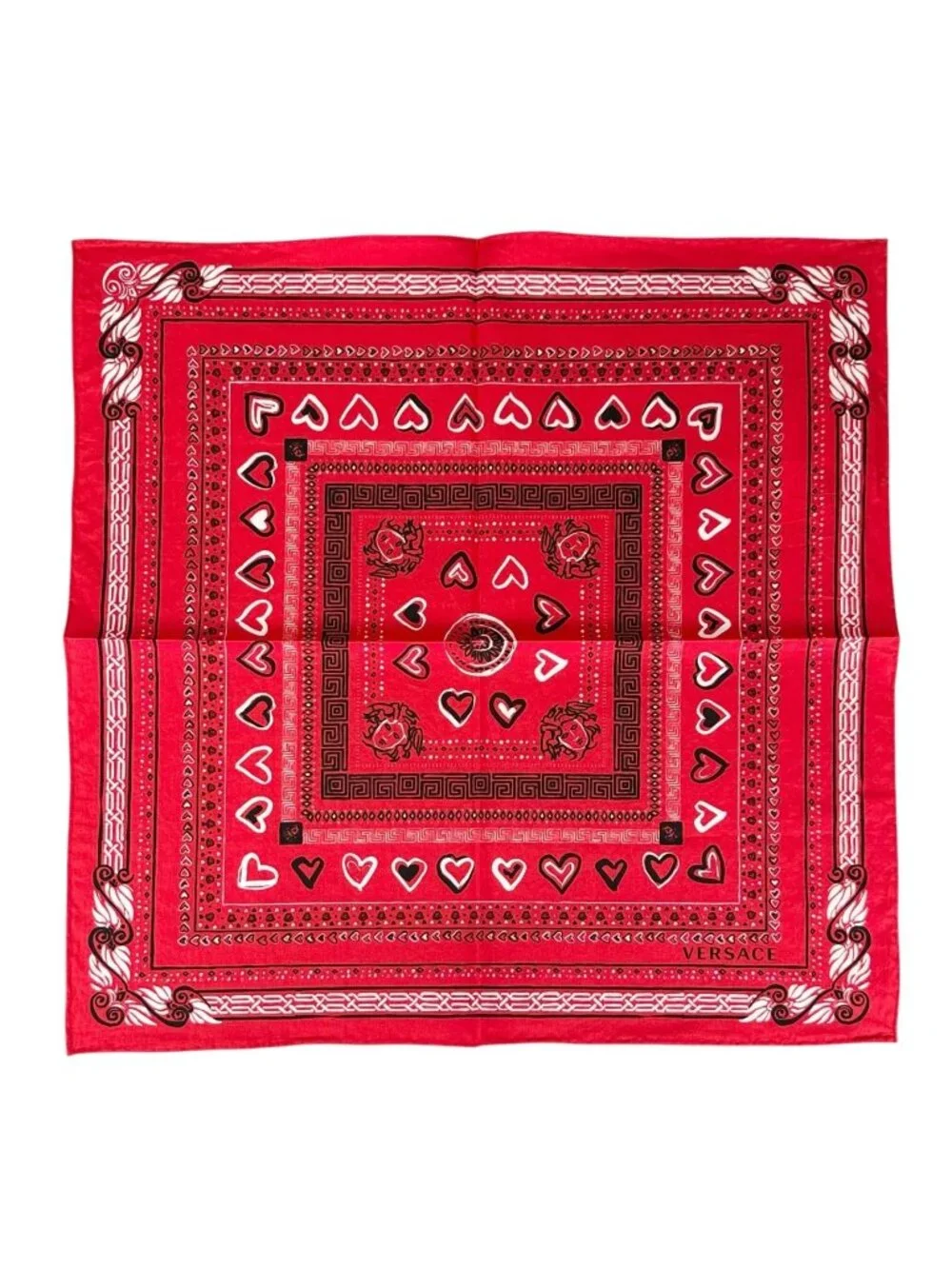 Versace Silk Red Scarf